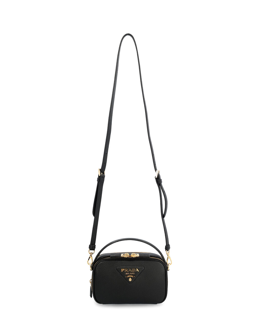 Prada Odette Leather Cross-body Bag in Black
